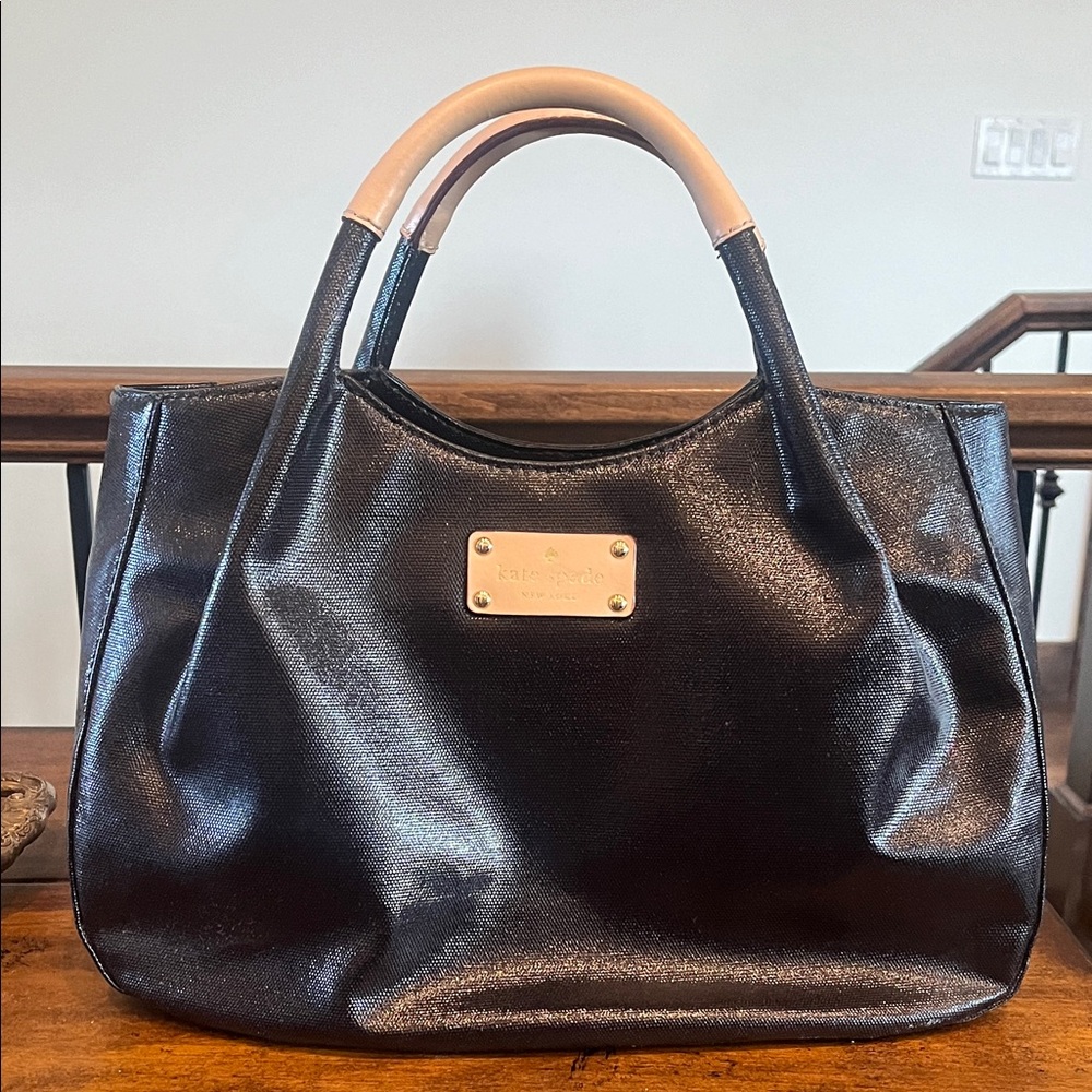 Kate Spade Black and Tan Top Handle Bag